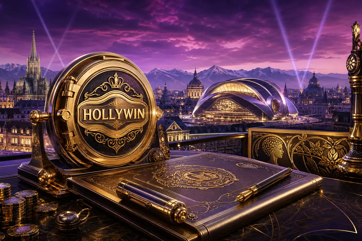 Hauptseite von Hollywin auf Desktop